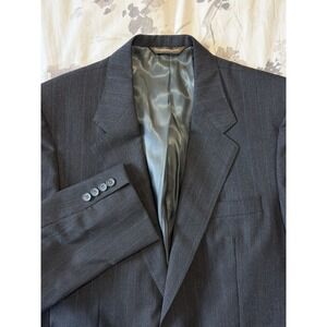 Samuelsohn Harry Rosen 100% Wool Suit Jacket Sport Coat Blazer Pinstripe EUC
